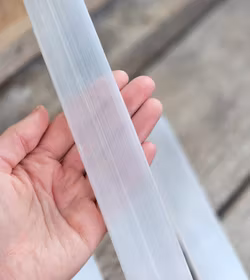 Vit Selenit, stor polerad laddningsplatta 20 cm