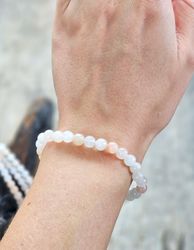 Pastell Aventurin, armband 6mm runda pärlor