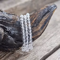 Bergkristall extra klar, armband 6mm runda pärlor
