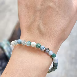 Trädagat, armband 6mm runda pärlor