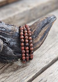 Mahogny Obsidian, armband 6mm runda pärlor