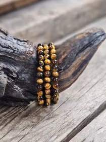 Tigeröga Armband 6 mm – Runda Pärlor