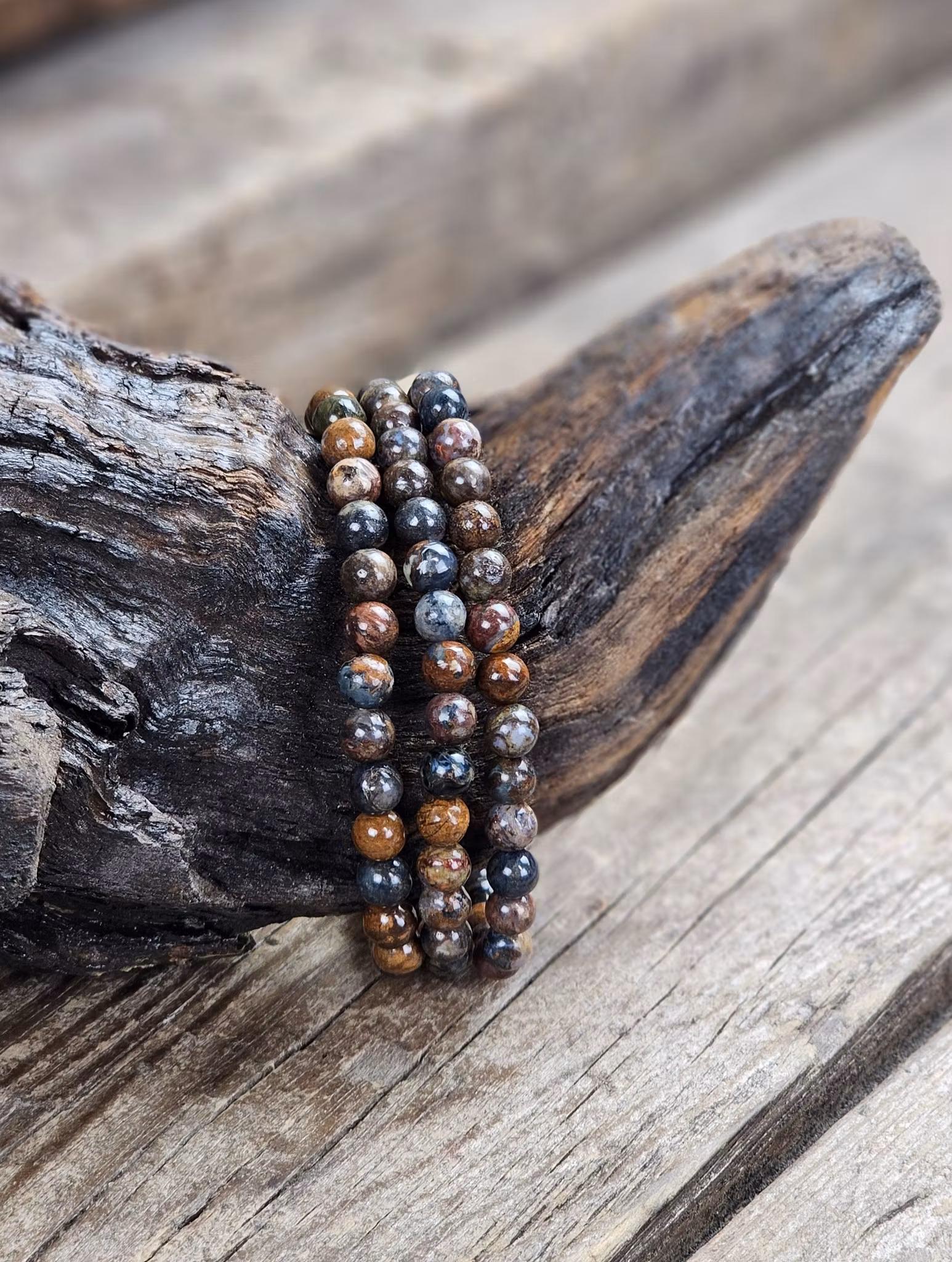Pietersit, armband 6mm runda pärlor