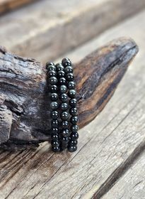 Regnbågsobsidian, armband 6mm runda pärlor