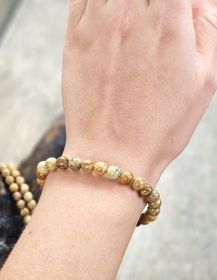 Landskapsjaspis, armband 6mm runda pärlor