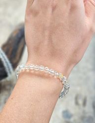 Topas, armband 6mm runda pärlor