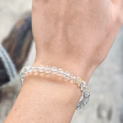 Topas, armband 6mm runda pärlor