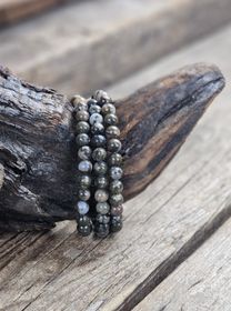Que Sera (Blå Liberit), armband 6mm runda pärlor