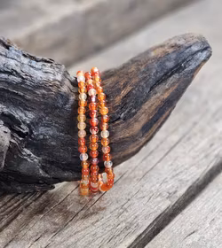 Karneol, armband 4mm runda pärlor