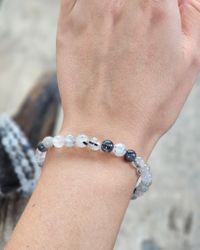 Rutilkvarts, armband 6mm runda pärlor