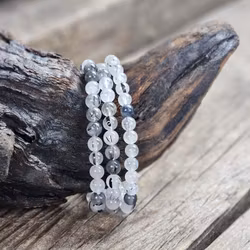 Rutilkvarts, armband 6mm runda pärlor