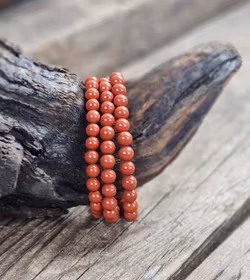 Röd Jaspis, armband 6mm runda pärlor