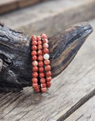 Breccijaspis, armband 6mm runda pärlor