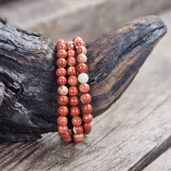 Breccijaspis, armband 6mm runda pärlor