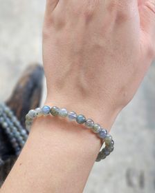 Labradorit, armband 6mm runda pärlor