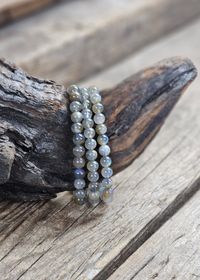 Labradorit, armband 6mm runda pärlor