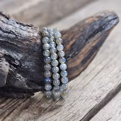 Labradorit, armband 6mm runda pärlor