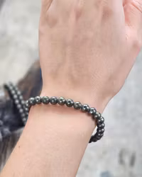 Pyrit glans, armband 6mm runda pärlor