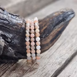 Månsten mix extra, armband 6mm runda pärlor