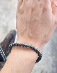 Pyrit matt, armband 6mm runda pärlor