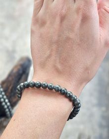 Pyrit matt, armband 6mm runda pärlor
