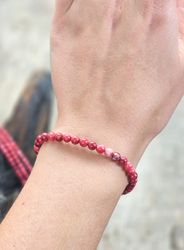 Thulit extra, armband 4mm runda pärlor