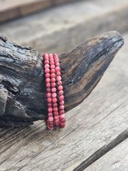 Thulit extra, armband 4mm runda pärlor