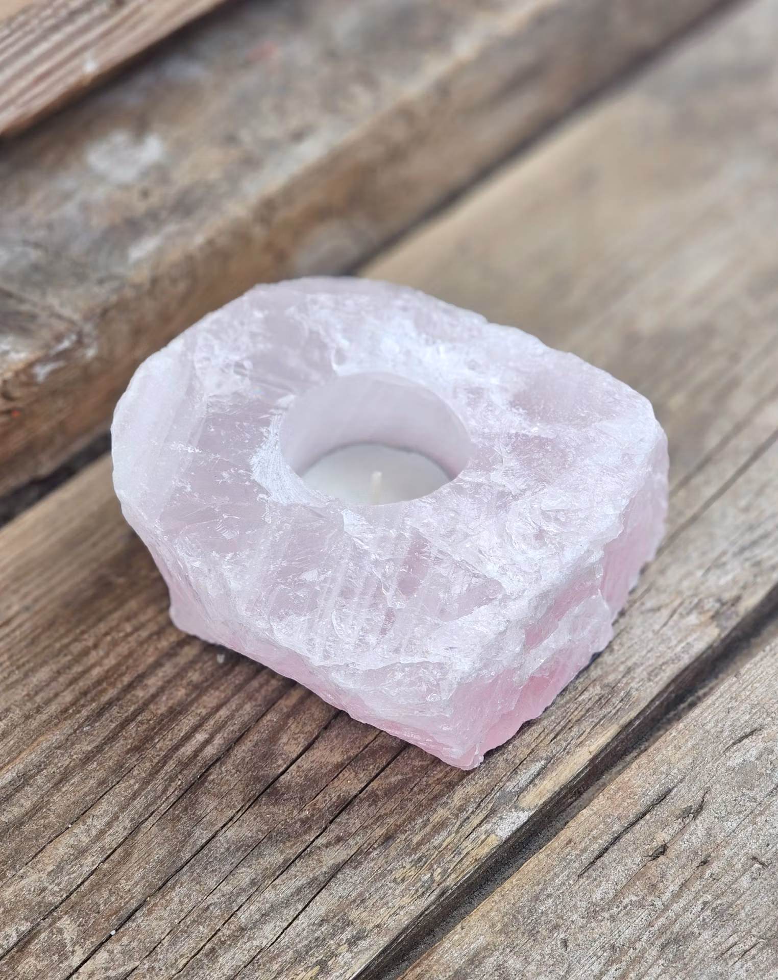 Rosenkvarts, ljuslykta #3