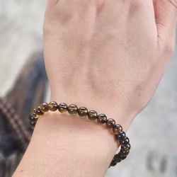 Dravit (Brun Turmalin), armband 6mm runda pärlor