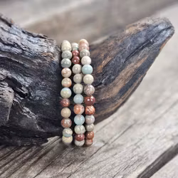 Blå Jaspis, armband 6mm runda pärlor
