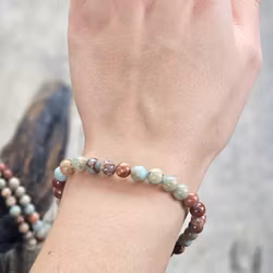 Blå Jaspis, armband 6mm runda pärlor