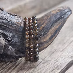 Dravit (Brun Turmalin), armband 6mm runda pärlor