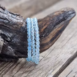 Blå Topas extra, armband 6mm runda pärlor