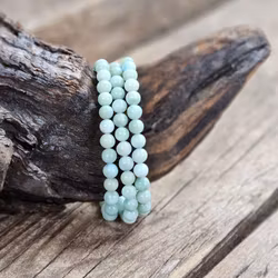 Larimar "grön", armband 6mm runda pärlor