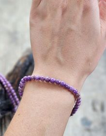 Phosphosiderit, armband 5-6mm runda pärlor