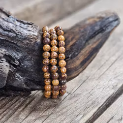 Ormskinns Jaspis, armband 6mm runda pärlor