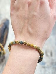 Polykromjaspis ljus, armband 6mm runda pärlor
