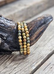 Polykromjaspis ljus, armband 6mm runda pärlor