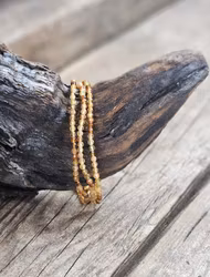 Gul Cognac Turmalin, armband 3mm facetterade pärlor