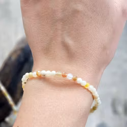Fire Opal (Eldopal), armband 4mm facetterade pärlor