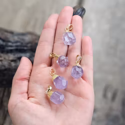 Ametist klar facetterad droppe, guldpläterat hänge