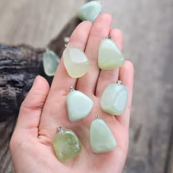 New Jade trumlad, silverpläterat hänge