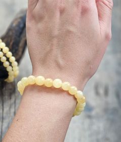 Gul Kalcit, armband 8mm runda pärlor