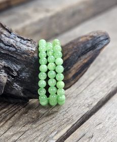 Grön Kalcit, armband 8mm runda pärlor