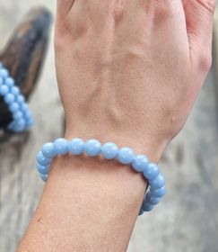 Angelit, armband 8mm runda pärlor