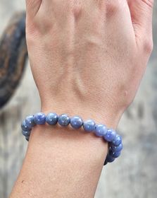 Tanzanit, armband 8mm runda pärlor
