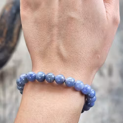 Tanzanit, armband 8mm runda pärlor