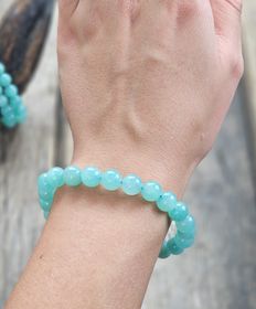 Amazonit extra, armband 8mm runda pärlor