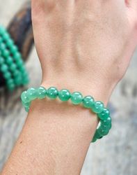 Grön Aventurin, armband 8mm runda pärlor
