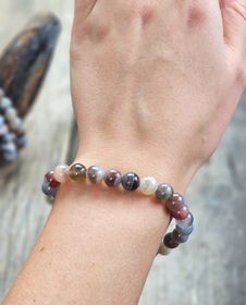 Botswana Agat, armband 8mm runda pärlor